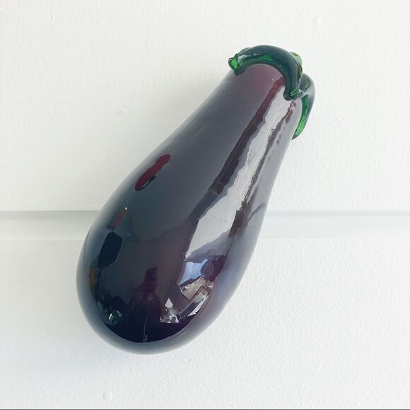 Set of Vintage Murano Blown Glass Fruit & Veggie Apple, Banana, Eggplant, Carrot - Picture 8 of 10